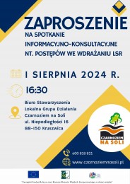 LGD Czarnoziem na Soli - Zapraszamy na spotkanie informacyjno - konsultacyjne nt. postępów we wdrażaniu LSR