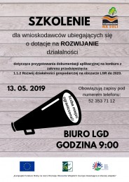LGD Czarnoziem na Soli - Szkolenie dla PRZEDSIĘBIORCÓW ubiegających się o dotacje na ROZWIJANIE działalności