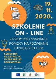 LGD Czarnoziem na Soli - Szkolenie online dla wnioskodawców ubiegających się o dofinansowanie na rozwijanie działalności