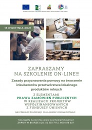 LGD Czarnoziem na Soli - Zapraszamy na szkolenie z zasad przyznawania pomocy na tworzenie inkubatorów przetwórstwa lokalnego produktów rolnych!