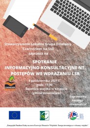 LGD Czarnoziem na Soli - Zapraszamy na spotkanie informacyjno-konsultacyjne nt. postępów we wdrażaniu LSR!