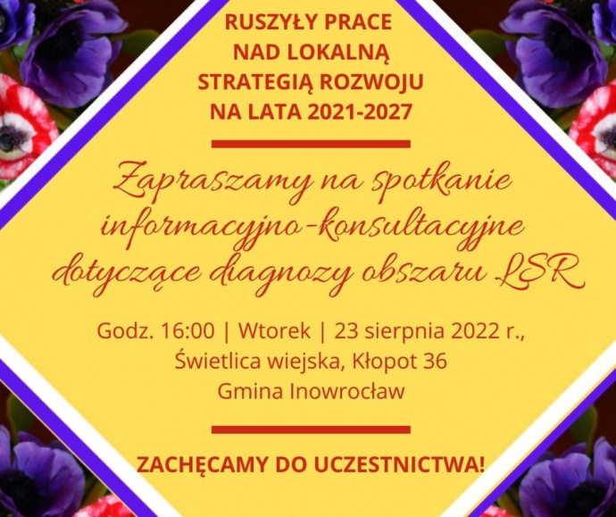 LGD Czarnoziem na Soli - Zapraszamy na spotkanie informacyjno-konsultacyjne dotyczące diagnozy obszaru LSR w Kłopocie