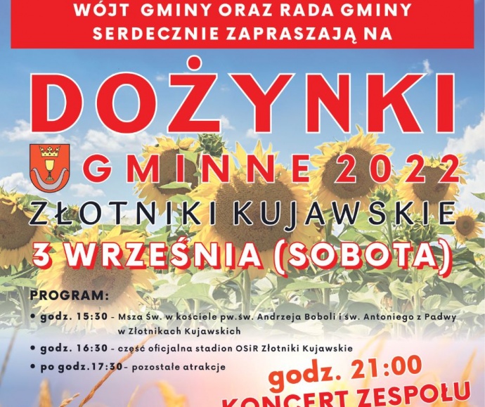 LGD Czarnoziem na Soli - Dożynki Gminne w Złotnikach Kujawskich już 3 września!