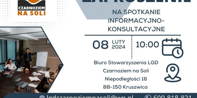 LGD Czarnoziem na Soli - Zapraszamy na spotkanie informacyjno - konsultacyjne nt. postępów we wdrażaniu LSR.